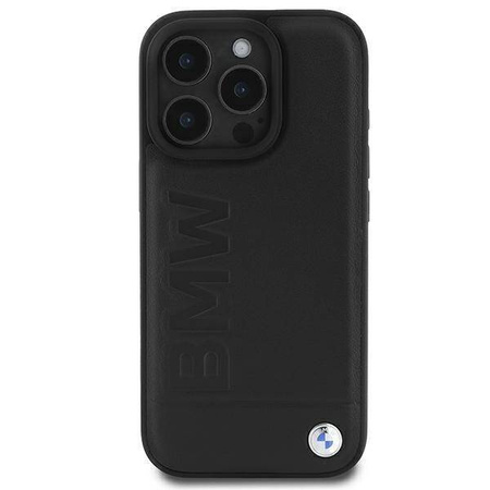 BMW BMHCP16LSLLBK iPhone 16 Pro 6.3" czarny/black hardcase Leather Hot Stamp