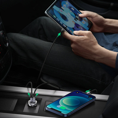 Ugreen USB Car Charger Type C / USB 24W Power Delivery Quick Charge gray (30780)