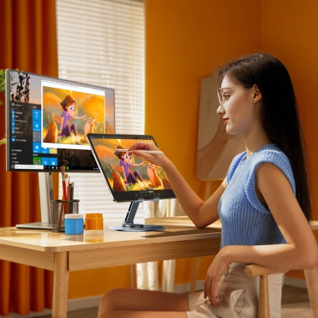 Wozinsky WRS-DSY84SS 360° drehbarer Tablet-Ständer aus Aluminium, Grau