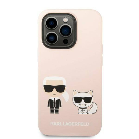 Karl Lagerfeld Liquid Silicone Karl & Choupette MagSafe - Etui iPhone 14 Pro (różowy)
