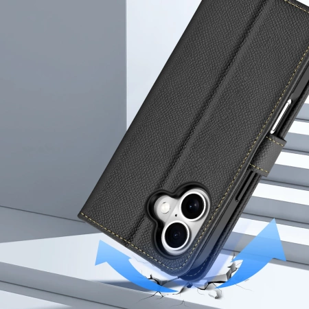 Dux Ducis Lawa Leather Case for iPhone 16 - Black