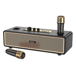 HOCO głośnik bluetooth + 2 x bezprzewodowe mikrofony BS63 czarny