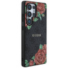 Oryginalne Etui SAMSUNG GALAXY S25 ULTRA Guess Leather 4G Flowers Print Metal Classic Logo MagSafe czarne