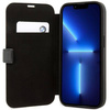 Original Handyhülle IPHONE 14 PRO BMW Bookcase Leather Stamp Blue Lines (BMBKP14L22RVSK) schwarz