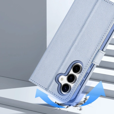 Dux Ducis Lawa Leather Case for Samsung Galaxy S25 with Detachable Magnetic Wallet - Blue