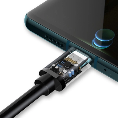 Dudao kabel przewód USB - USB Typ C Super Fast Charge 1 m czarny (L5G-Black)