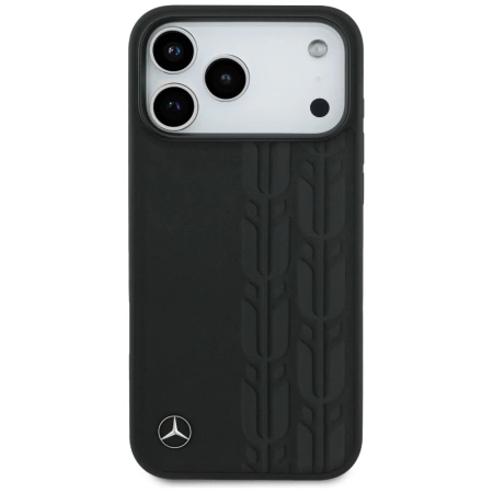 Mercedes Leather Laurel Leaves MagSafe Case for iPhone 17 Pro Max - Black