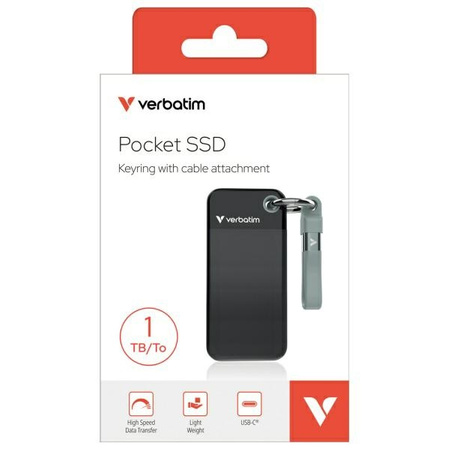 Verbatim Dysk SSD 1TB - brelok do kluczy  z kablem USB 3.2 gen.2 czarno-szary/black-grey 32190