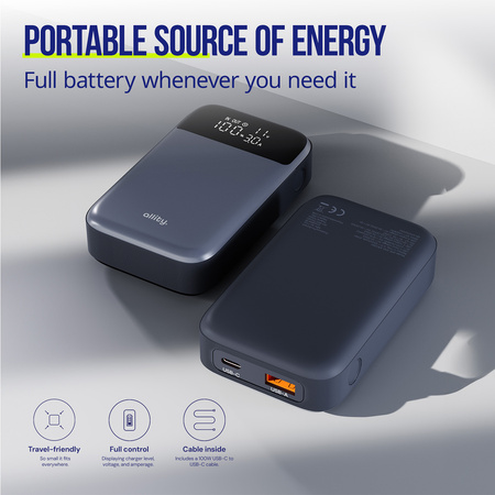 Allity power bank APB-200 PD QC 33W 10000 mAh szary