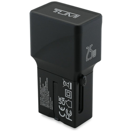Ładowarka sieciowa TUMI Travel Adapter   25W USB-C / USB-A + Kabel USB-C/USB-C czarny