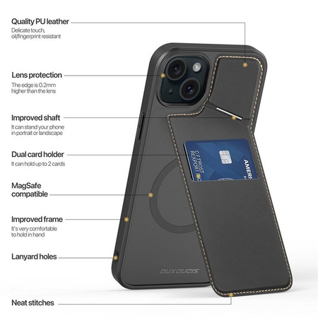 DUX DUCIS Rafi II Mag - etui back cover z podstawką kompatybilne z MagSafe do iPhone 15 Plus