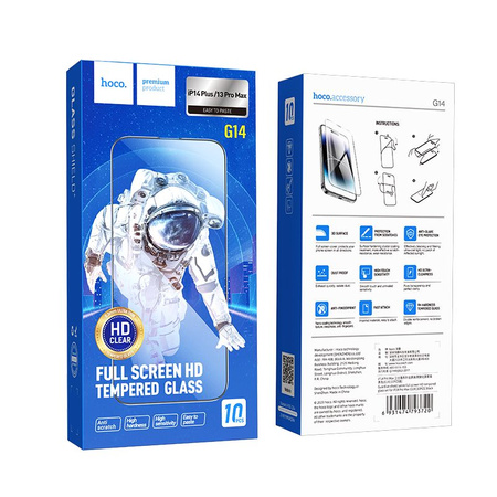 HOCO szkło hartowane HD 5D Guardian shield (SET 10in1) - do iPhone 13 Pro Max / 14 Plus czarny (G14)