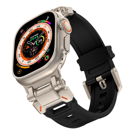 Pasek do APPLE WATCH 4 / 5 / 6 / 7 / 8 / 9 / SE / ULTRA 1/2 (44 / 45 / 49 MM) Tech-Protect Delta Pro black-titanium