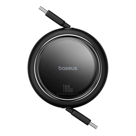 Baseus Free2Draw Mini USB-C – USB-C 100 W 1 m einziehbares Kabel – Schwarz