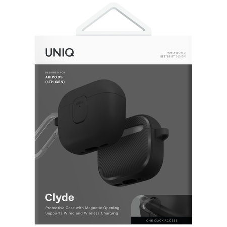Etui UNIQ Clyde do AirPods 4 Lock Case   czarny