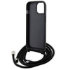 Etui Karl Lagerfeld Crossbody Saffiano Metal Pin Karl & Choupette na iPhone 15 Plus - czarne