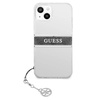 Guess GUHCP13SKB4GGR iPhone 13 mini 5,4" Transparent hardcase 4G Grey Strap Charm