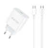 JELLICO wall charger AK180 PD 20W 1xUSB-C + cable USB-C - USB-C White
