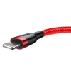 Baseus Cafule Cable wytrzymały nylonowy kabel przewód USB / Lightning QC3.0 2A 3M czerwony (CALKLF-R09)