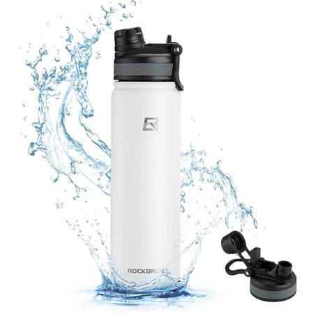 Rockbros 35210029006 Thermo-Fahrradflasche für Getränke 650 ml - weiß