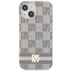 DKNY DKHMP15MHCPTSE iPhone 15 Plus / 14 Plus 6.7" beżowy/beige hardcase IML Checkered Mono Pattern & Printed Stripes MagSafe