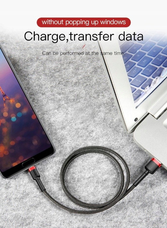 Baseus Cafule Cable - Kabel do ładowania i transmisji danych USB do USB-C 3 A, 1 m (czerwony/czarny)
