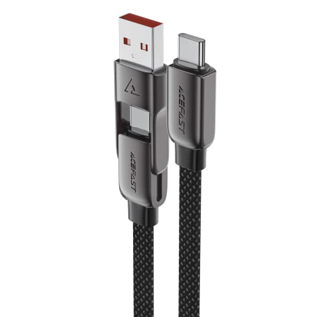 Acefast C13-04 USB-C - USB-A / USB-C Kabel 480Mb/s 3A 1,2m - Schwarz