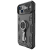 Nillkin CamShield Armor Pro Magnetische Hülle iPhone 14 Plus MagSafe gepanzerte Hülle mit Standring schwarz