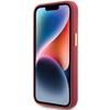Guess Silikon Script Metal Logo &amp; Frame Hülle für iPhone 15 – Rot