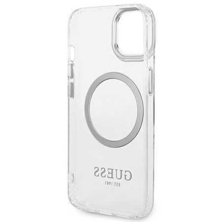 Guess Metal Outline MagSafe - Etui iPhone 14 Plus (przezroczysty)