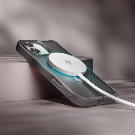 Nakładka Etteri Matt Mag Ring do iPhone 16 Plus 6,7" szara