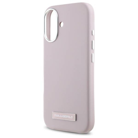 Karl Lagerfeld nakładka do iPhone 16 6,1" KLHMP16SPGMSRPP różowa Hardcase FW Metal Plate MagSafe