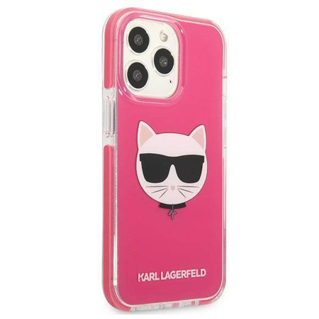 Original Case IPHONE 13 PRO Karl Lagerfeld Hardcase Choupette Head (KLHCP13LTPECPI) pink