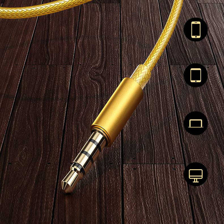 WK Design Sakin Series słuchawki zestaw słuchawkowy z pilotem i mikrofonem 3,5 mm mini jack złoty (YC05)