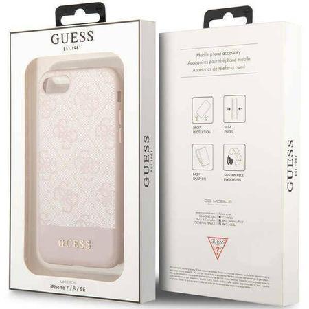 Guess GUHCI8G4GLPI iPhone 7/8/SE 2020/ 2022 pink/pink hard case 4G Stripe Collection