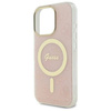 Original Handyhülle IPHONE 16 PRO MAX Guess Hardcase IML 4G MagSafe (GUHMP16XH4STP) rosa
