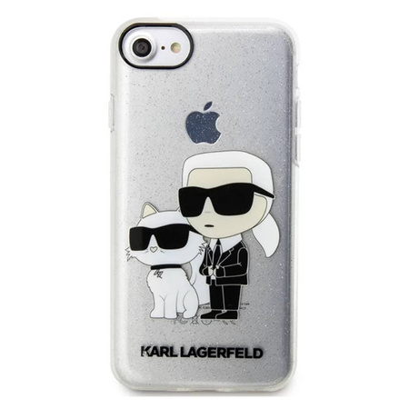Karl Lagerfeld nakładka do iPhone 7 / 8 / SE KLHCI8HNKCTGT transparentne hardcase IML Glitter NFT Karl&Choupette