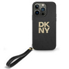 DKNY nakładka HC PU Wrist Strap and Stack Logo do iPhone 16 Pro Max 6,9" czarna