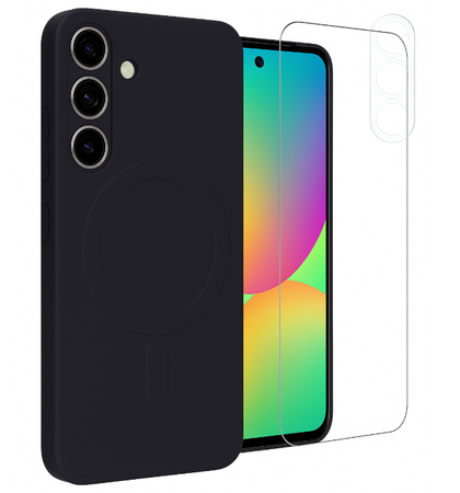 Etui do Samsung A36 / A56 MagSafe czarne + Szkło na ekran + Szkło na aparat