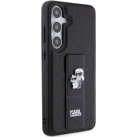 Oryginalne Etui KARL LAGERFELD hardcase Gripstand Saffiano Karl&Choupette Pins KLHCS24MGSAKCPK do Samsung Galaxy S24 Plus czarny