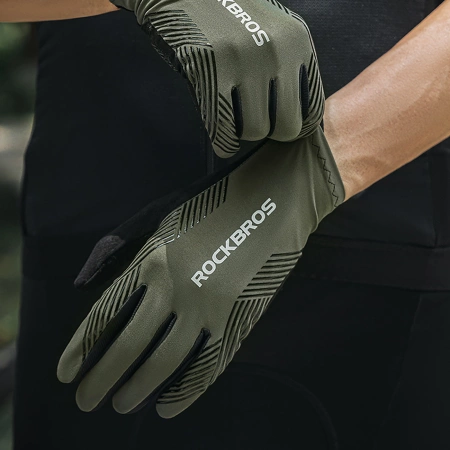 Rockbros cycling gloves spring/summer/autumn, full, size: M - green