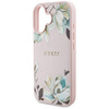 Case IPHONE 16 Guess Grained Printed Flower Pattern MagSafe pink
