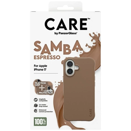 CARE by PanzerGlass Modisches Samba MagSafe Case für iPhone 17 - Braun