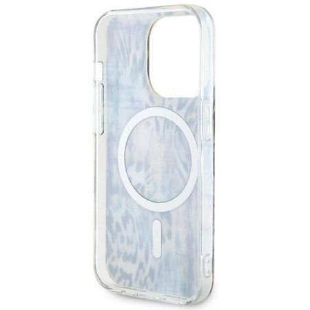 Guess GUHMP14LHLEOPWB iPhone 14 Pro 6.1" Blau/Blau Hardcase Leopard MagSafe
