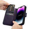 iCarer Wallet Case 2in1 iPhone 14 Pro Flip Leather Cover Anti-RFID dark purple (WMI14220726-DP)