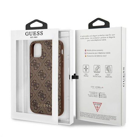 Guess 4G Metal Gold Logo – Etui iPhone 11 (brązowy)