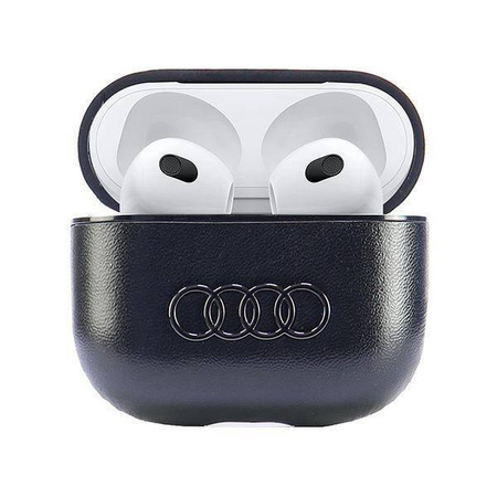 Original Case APPLE AIRPODS 3 Audi Leather Big Logo Cover (AU-AP3-GT/D3-BK) black