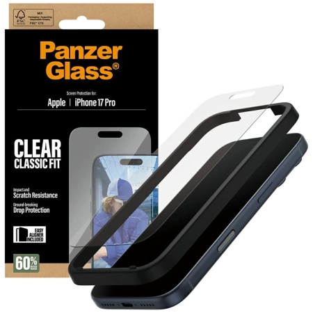 PanzerGlass Classic Fit EasyAligner Tempered Glass für iPhone 17 Pro