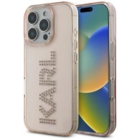 Etui Karl Lagerfeld IML Rhinestones Logo na iPhone 16 Pro Max - różowe