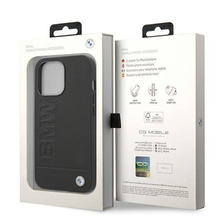 BMW Leather Hot Stamp – Etui iPhone 14 Pro Max (Czarny)